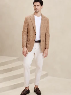 Tailored-Fit Linen-Blend Jacket