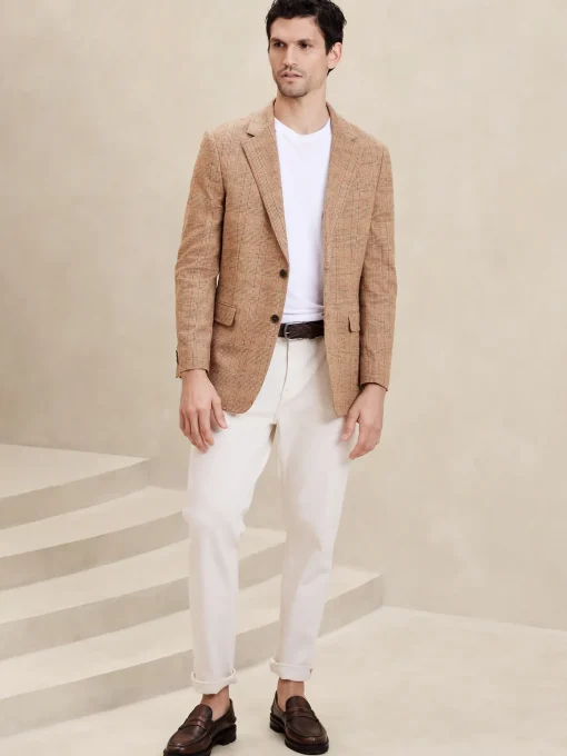 Tailored-Fit Linen-Blend Jacket