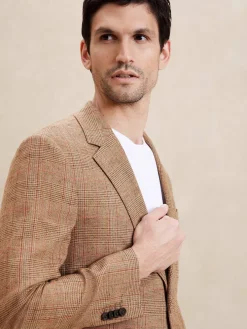 Tailored-Fit Linen-Blend Jacket