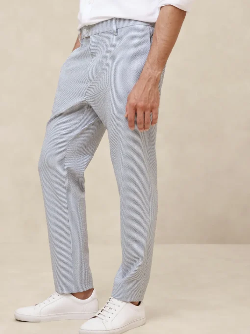 Tailored-Fit Striped Seersucker Suit Trouser