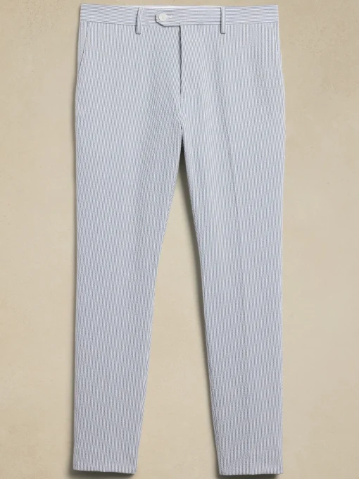 Tailored-Fit Striped Seersucker Suit Trouser