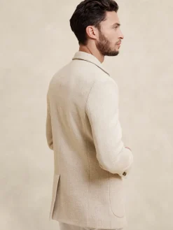 Tailored-Fit Tweed Herringbone Jacket