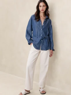 TENCEL™ Tie-Waist Chambray Shirt