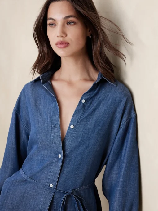 TENCEL™ Tie-Waist Chambray Shirt
