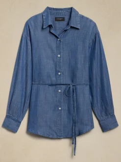 TENCEL™ Tie-Waist Chambray Shirt
