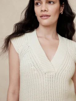 Textured Cross-V Sweater