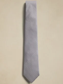 Textured Silver Tie