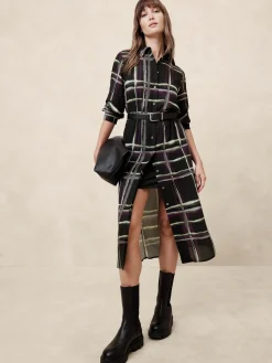 Tie-Waist Midi Shirtdress