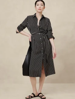 Tie-Waist Midi Shirtdress