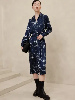 Tie-Waist Midi Shirtdress