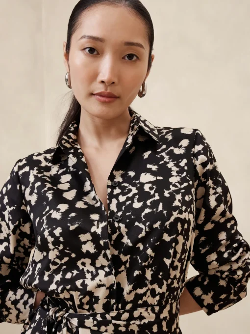 Tie-Waist Midi Shirtdress