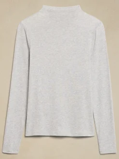 Tissue Rayon Mock-Neck Top