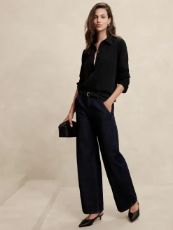 Tuxedo-Front Blouse