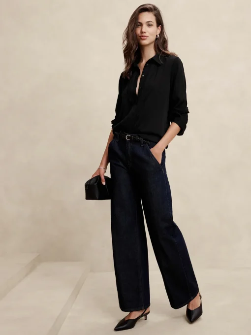 Tuxedo-Front Blouse