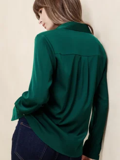Tuxedo-Front Blouse