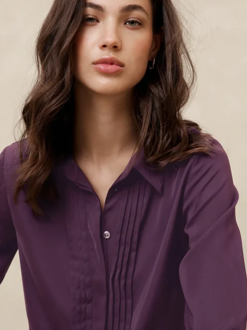 Tuxedo-Front Blouse