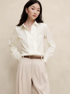 Tuxedo-Front Blouse