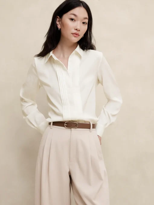 Tuxedo-Front Blouse