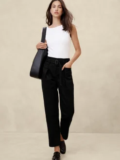 Twill Belted Tapered Pant