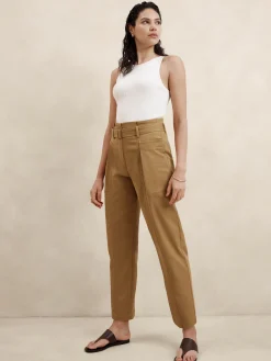 Twill Belted Tapered Pant