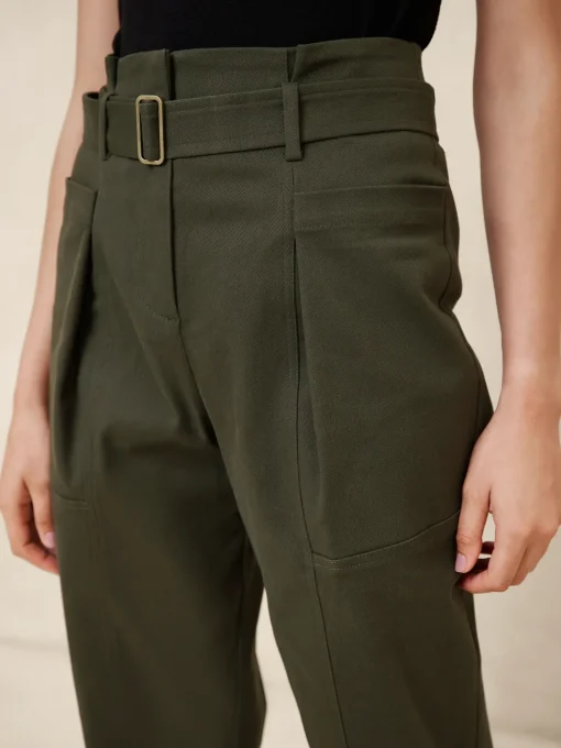 Twill Belted Tapered Pant