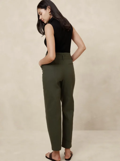Twill Belted Tapered Pant