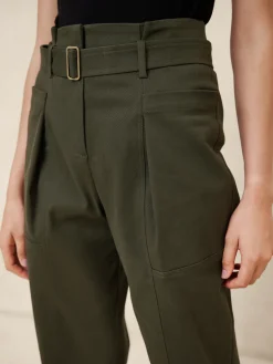 Twill Belted Tapered Pant