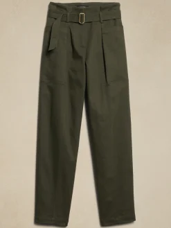 Twill Belted Tapered Pant