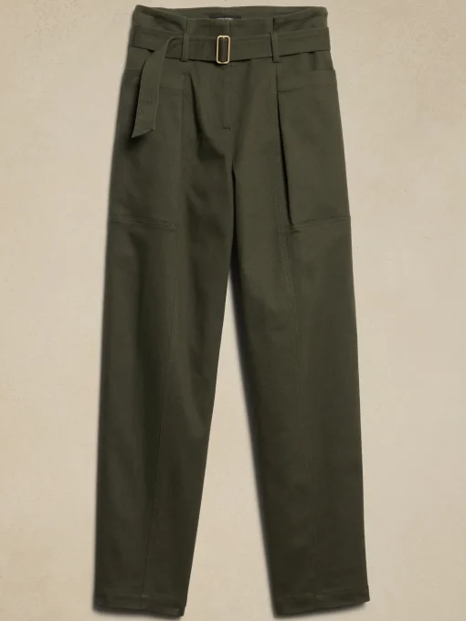 Twill Belted Tapered Pant