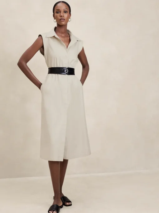 Twill Midi Shirtdress