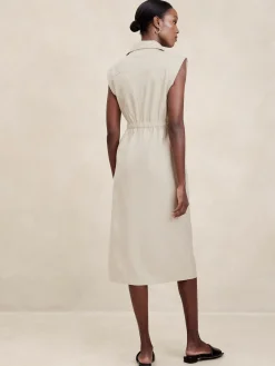 Twill Midi Shirtdress
