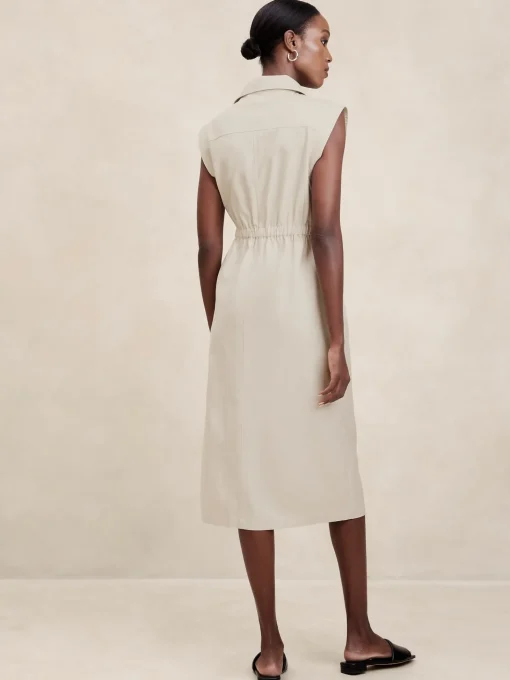 Twill Midi Shirtdress