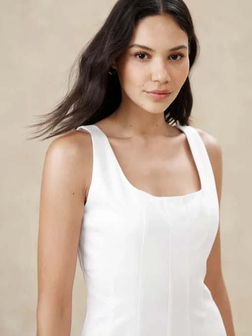 Twill Seamed Mini Dress