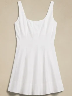 Twill Seamed Mini Dress
