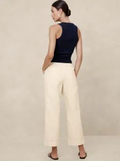 Twill Straight Pull-On Pant