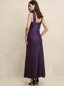 Twist-Front Column Maxi Dress