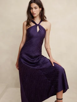 Twist-Front Column Maxi Dress