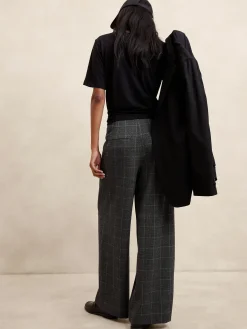 Ultra High-Rise Wide-Leg Flannel Trouser