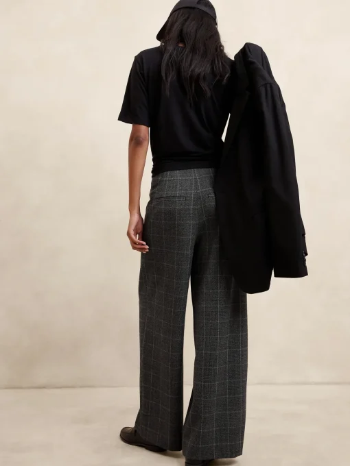 Ultra High-Rise Wide-Leg Flannel Trouser