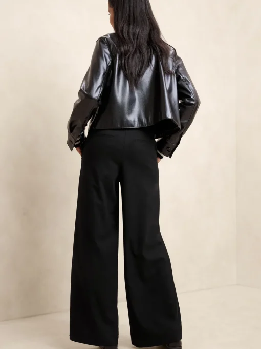 Ultra High-Rise Wide-Leg Flannel Trouser