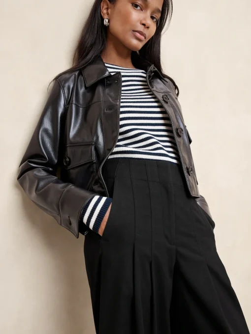 Ultra High-Rise Wide-Leg Flannel Trouser