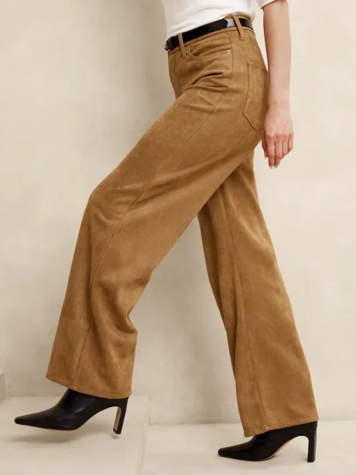 Ultra High-Rise Wide-Leg Vegan Suede Pant