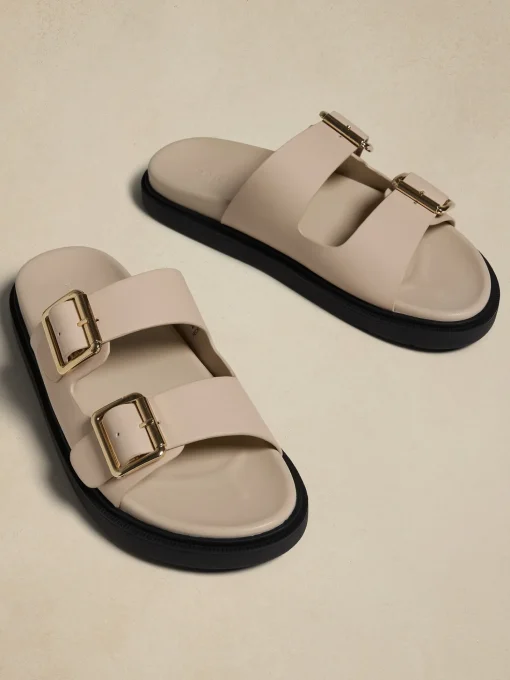 Vegan Leather Buckle Sandal