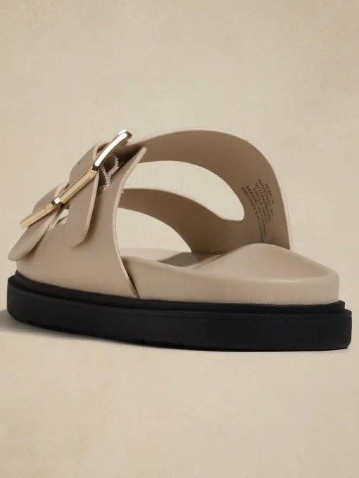 Vegan Leather Buckle Sandal