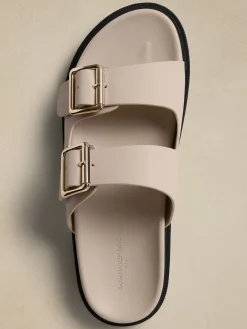 Vegan Leather Buckle Sandal