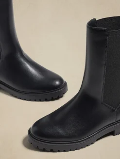 Vegan Leather Tall Shaft Chelsea Boot