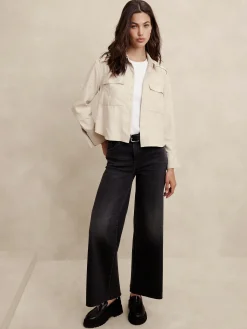 Vegan Suede Cropped Shirt