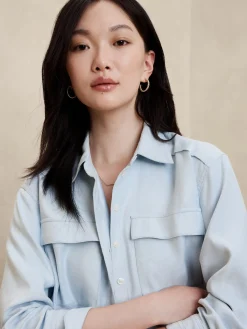 Vegan Suede Cropped Shirt