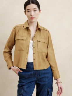 Vegan Suede Cropped Shirt