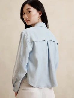 Vegan Suede Cropped Shirt